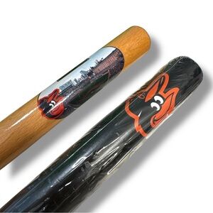 MLB BALTIMORE ORIOLES 18" Mini Bat Ballpark Collectibles Lot Of 2 One Sealed